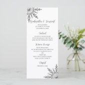Menu Faux Silver Snowflakes Winter Weddenschap (Staand voorkant)