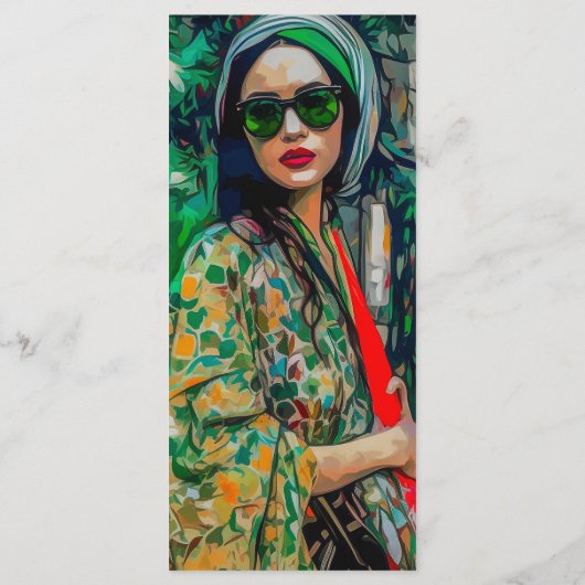 Menu Femme en verres verts (Dos)