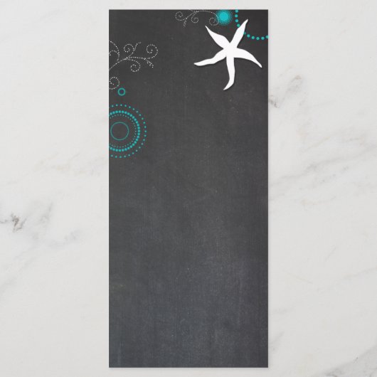 Menu Festive Chalkboard Beach Mariage (Dos)