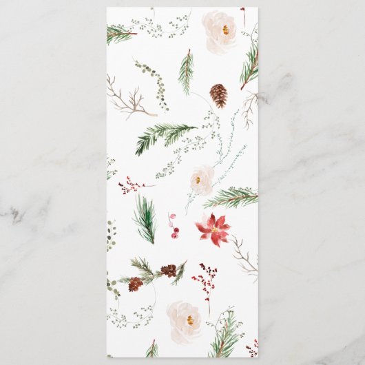 Menu Festive Elegant Watercolor Christmas Dinner (Dos)