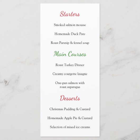 Menu Festive Fox Cubs (Dos)