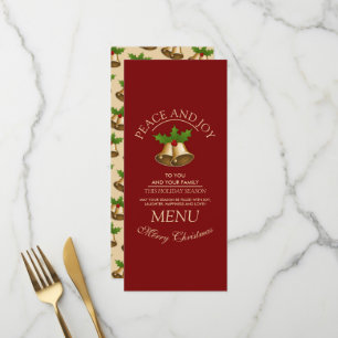 Menu Festive Mistletoe Bells Noël