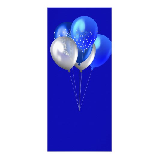 Menu fête d'anniversaire ballons bleu royal (Dos)