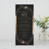 Menu Fête d'anniversaire céleste Black Gold 30 ans (Debout devant)