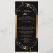 Menu Fête d'anniversaire céleste Black Gold 30 ans (Devant)