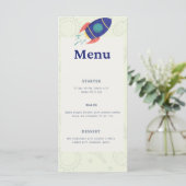 Menu Fête d'anniversaire dans l'espace (Debout devant)