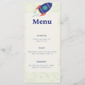 Menu Fête d'anniversaire dans l'espace (Devant)
