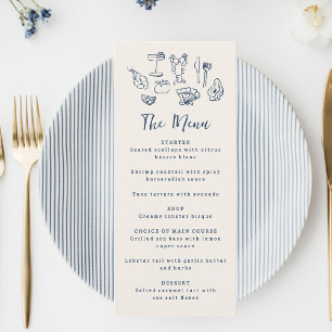 Menu Fête d'anniversaire de mariage nautique funky dess