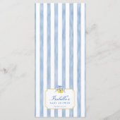 Menu Fête de bébé Amalfi Bleu et Blanc à rayures Lemon  (Dos)