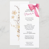 Menu Fête de bébé fille à ruban rose (Devant / Derrière)