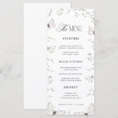 Menu Fête de bébé jardin papillon ou fête de mariage (Devant / Derrière)