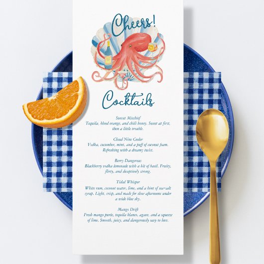 Menu Fête de cocktails Coastal Cheers