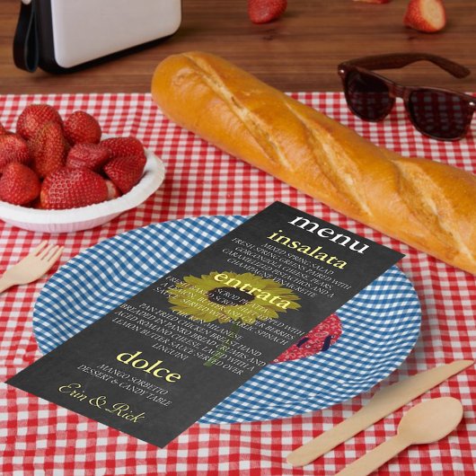 Menu Fête de Fête des mariées de tournesol de la mariée