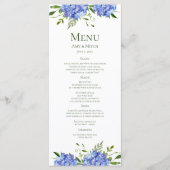 Menu Fête de fiançailles aux Hortensias Bleus (Devant)