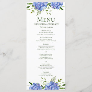 Menu Fête de fiançailles aux Hortensias Bleus