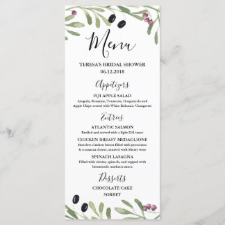 Menu Fête de la mariée grecque toscane d'Italien,