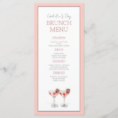 Menu Fête de la Saint-Galentin rose mignonne Fille Chic (Devant)