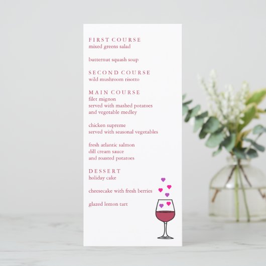 Menu Fête de la Saint Valentin (Debout devant)