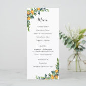 Menu Fête de l'mariée Branches vertes et orange (Debout devant)