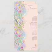 Menu Fête de Mariage Champêtre aux fleurs Sauvages Fant (Devant / Derrière)