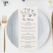 Menu Fête de mariage d'anniversaire nautique funky dess