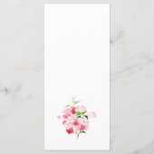 Menu Fête de mariage floral rouge et rose (Dos)