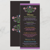 Menu Fête de Mariage Mexicaine Violette Réception (Devant / Derrière)