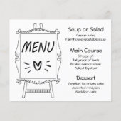 Menu Fête de Mariage Noir Et Blanc Signe D'Eau