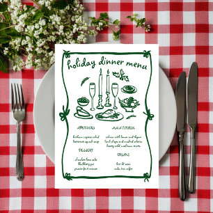 Menu Fête de Noël de fille fantaisiste et festive