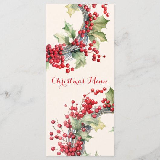 Menu Fête de Noël Dîner de fête (Dos)