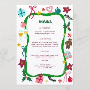 Menu Fête de Noël Fantaisiste et Capricieuse PERSONNALI