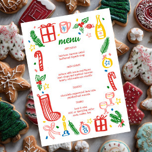 Menu Fête de Noël Fantaisiste et Mignonne sur Mesure