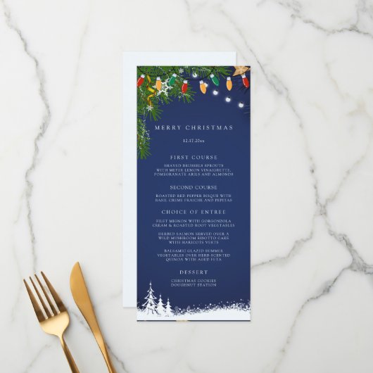Menu Fête de Noël Joyeux Noël (Devant/Arrière en situation)