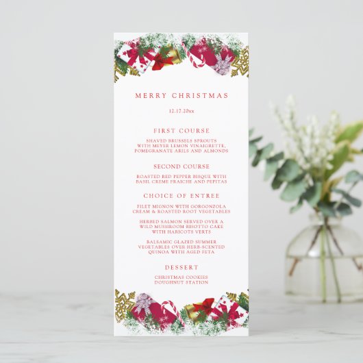 Menu Fête de Noël Joyeux Noël (Debout devant)