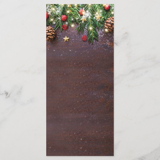 Menu Fête de Noël rustique de Noël (Dos)