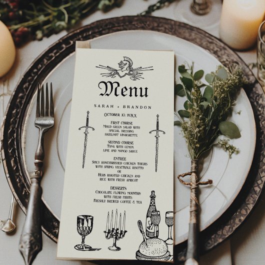 Menu Fête des Mariages d'Imaginaires médiévaux