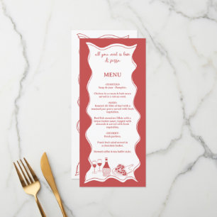 Menu Fête des mariées à vin de pizza italienne à main r