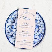 Menu Fête des mariées Bleue Bow