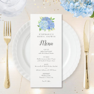 Menu Fête des mariées Bouquet Blue Hydrangea