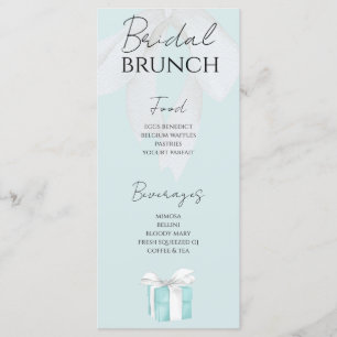 Menu Fête des mariées Bow bleu turquoise