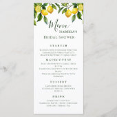 Menu Fête des mariées Citrus Lemon (Devant)