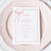 Menu Fête des mariées Coquette Rose Bow