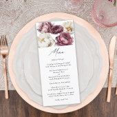 Menu Fête des mariées d'abondance florale rustique