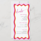 Menu Fête des mariées de bordure rose et orange (Dos)