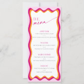 Menu Fête des mariées de bordure rose et orange (Devant)