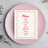 Menu Fête des mariées de bordure rose vif