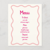 Menu Fête des mariées de bordure rose vif (Devant)