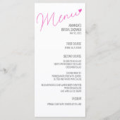 Menu Fête des mariées de calligraphie rose simple (Devant)