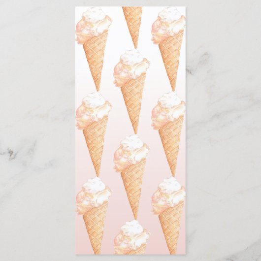 Menu Fête des mariées de crème glacée aquarelle (Dos)