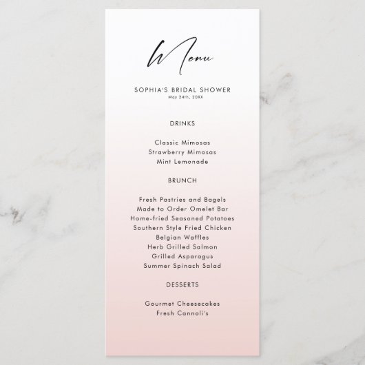 Menu Fête des mariées de crème glacée aquarelle (Devant)